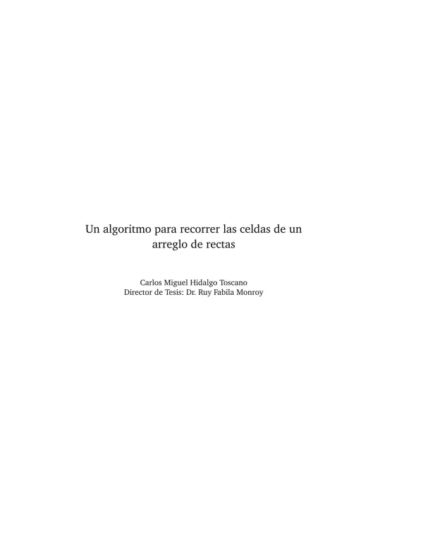 Un Algoritmo para Recorrer las Celdas de un Arreglo de Rectas