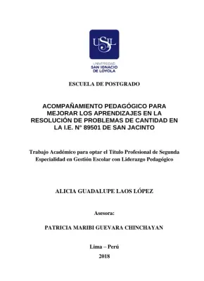 Acompanhamento Pedagógico para Melhorar os Aprendizados em Resolução de Problemas de Quantidade