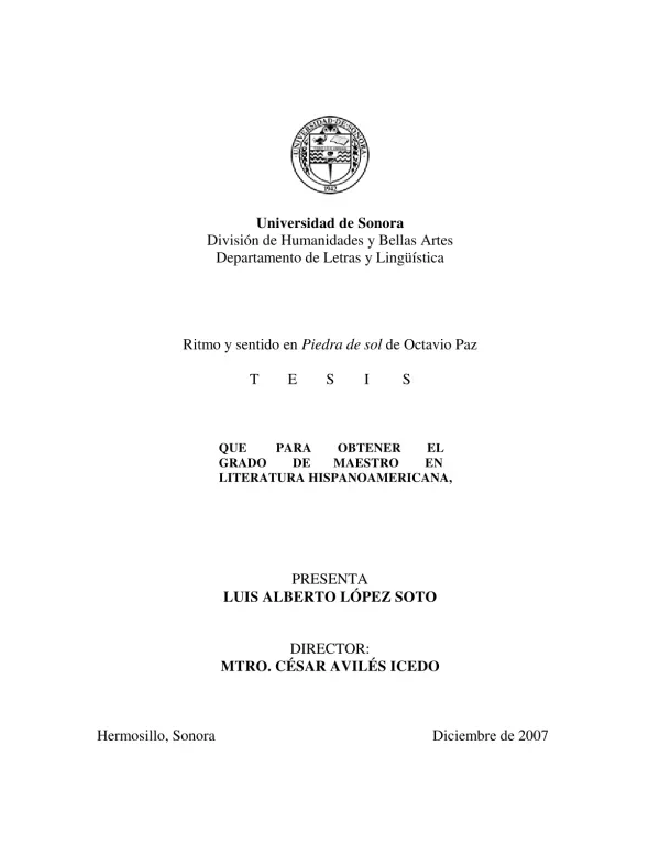 Ritmo y sentido en Piedra de sol de Octavio Paz