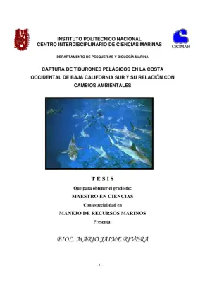 Captura de Tiburones Pelágicos en la Costa Occidental de Baja California Sur y su Relación con Cambios Ambientales