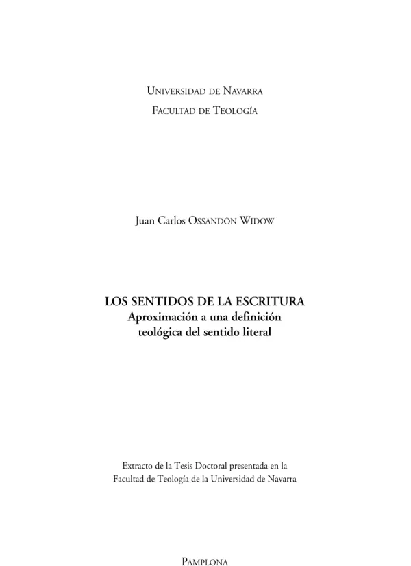 Aproximación a una definición teológica del sentido literal