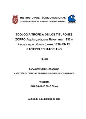 Ecología trófica de los tiburones zorro en el Pacífico ecuatoriano