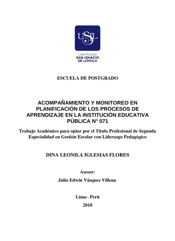 Acompanhamento e Monitoramento na Planificação dos Processos de Aprendizagem em uma Instituição Educacional Pública