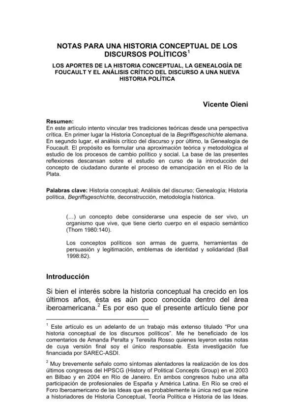 Notas para una historia conceptual de los discursos políticos