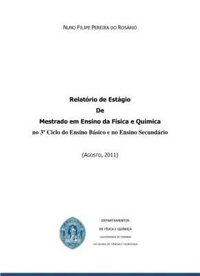 Relatório de Estágio de Mestrado em Ensino da Física e Química