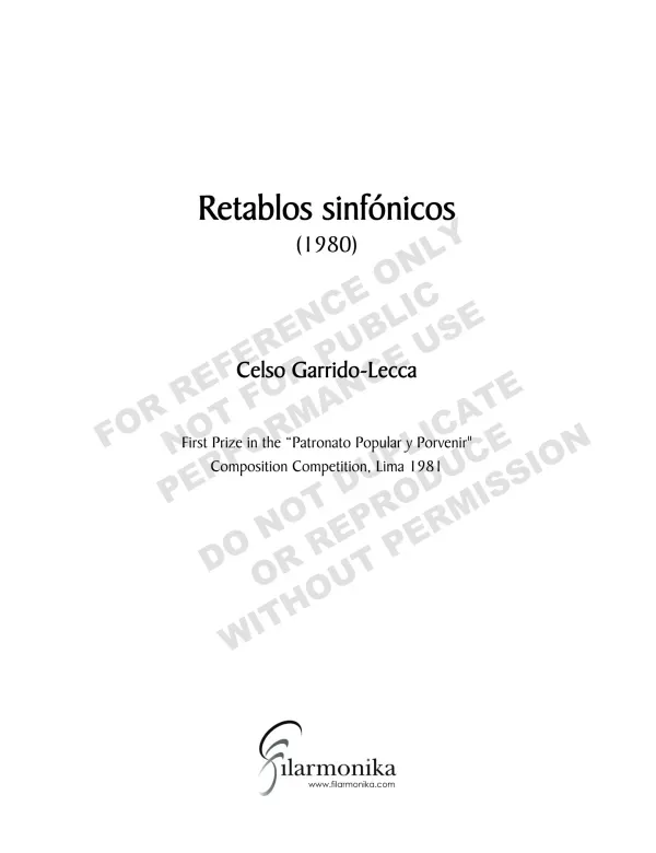 Celso Garrido-Lecca: Biographical Note and Retablos Sinfónicos