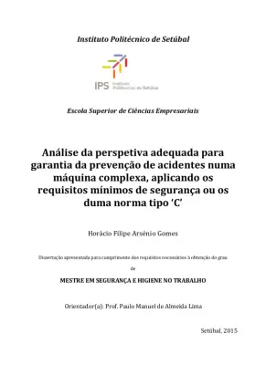 Análise da Perspetiva Adequada para Garantia da Prevenção de Acidentes em Máquinas Complexas