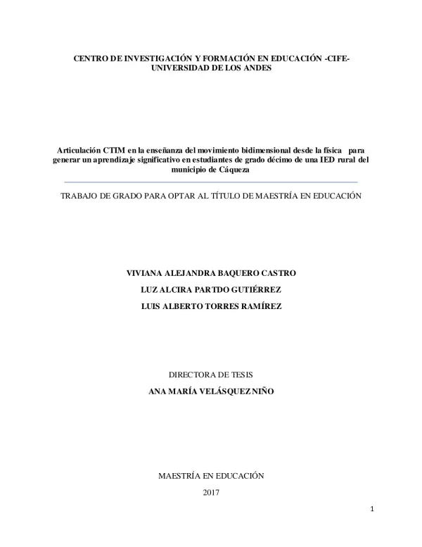 CENTRO DE INVESTIGACIÓN Y FORMACIÓN EN EDUCACIÓN -CIFE- UNIVERSIDAD DE LOS ANDES