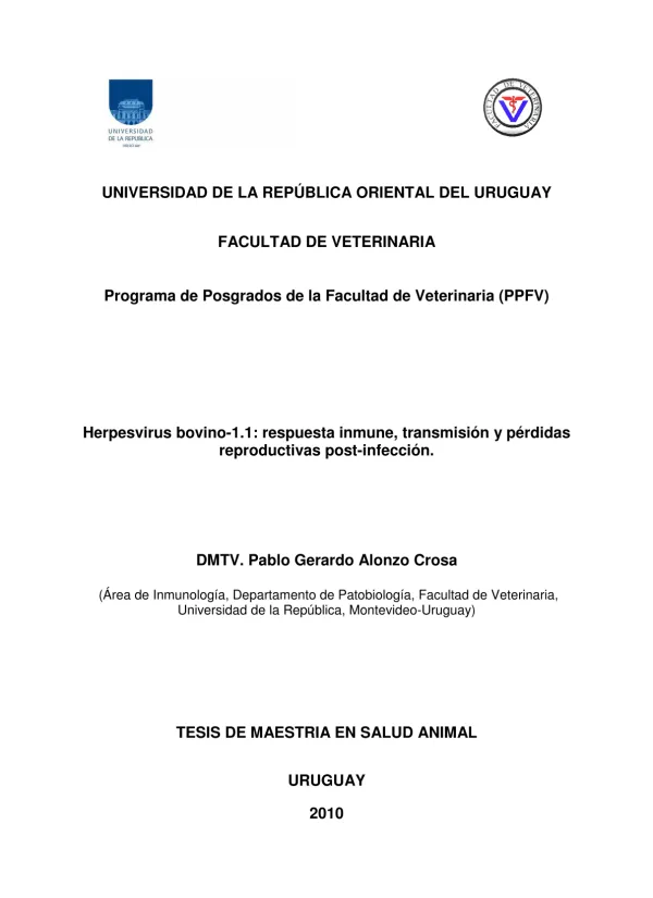 Herpesvirus bovino-1.1: respuesta inmune, transmisión y pérdidas reproductivas post-infección