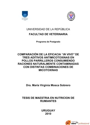 Comparação da Eficácia de Três Aditivos Antimicotoxinas em Frangos de Corte Consumindo Rações Naturalmente Contaminadas com Diferentes Combinações de Micotoxinas