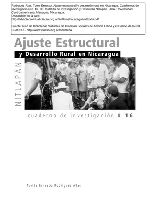 Ajuste Estructural y Desarrollo Rural en Nicaragua