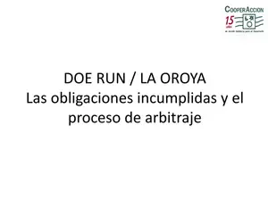 Caso Doe Run: PAMA y Arbitraje