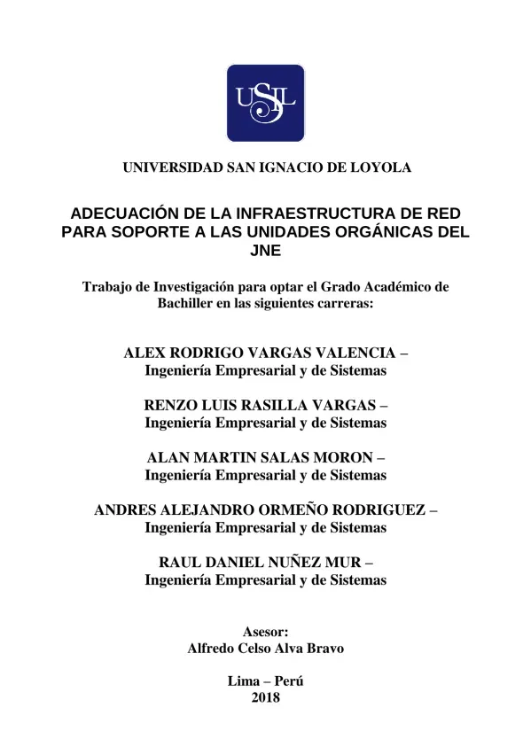 Adecuación de la infraestructura de red para soporte a las unidades orgánicas del JNE