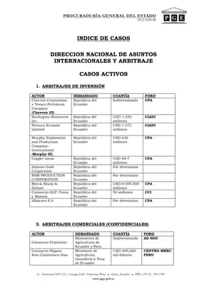 Arbitrajes Internacionales Ecuador