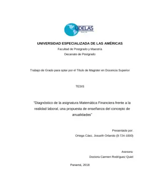 Enseñanza de Anualidades en Matemáticas Financieras