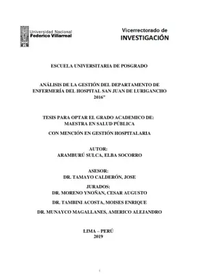 Gestión Enfermería Hospitalaria