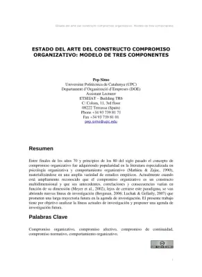 Compromiso Organizativo: Estado del Arte