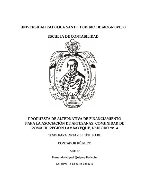 Propuesta de alternativa de financiamiento para la asociación de artesanas, comunidad de Poma III región Lambayeque, período 2014