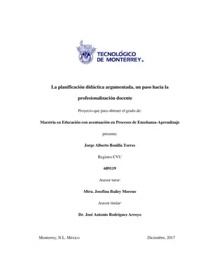 Planificación Didáctica Argumentada