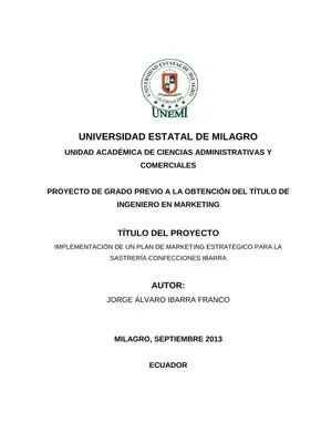 Plan Marketing: Sastrería Ibarra