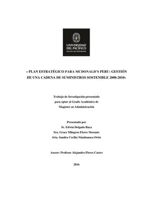 Plan estratégico McDonald's Perú
