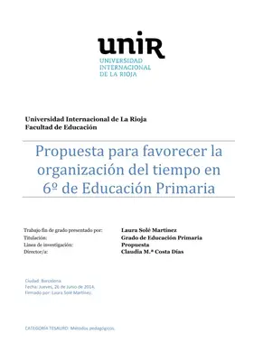 Gestión del tiempo en Primaria