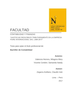 Gastos No Deducibles Tributariamente