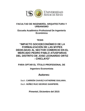 Formalización Mypes: Impacto Socioeconómico