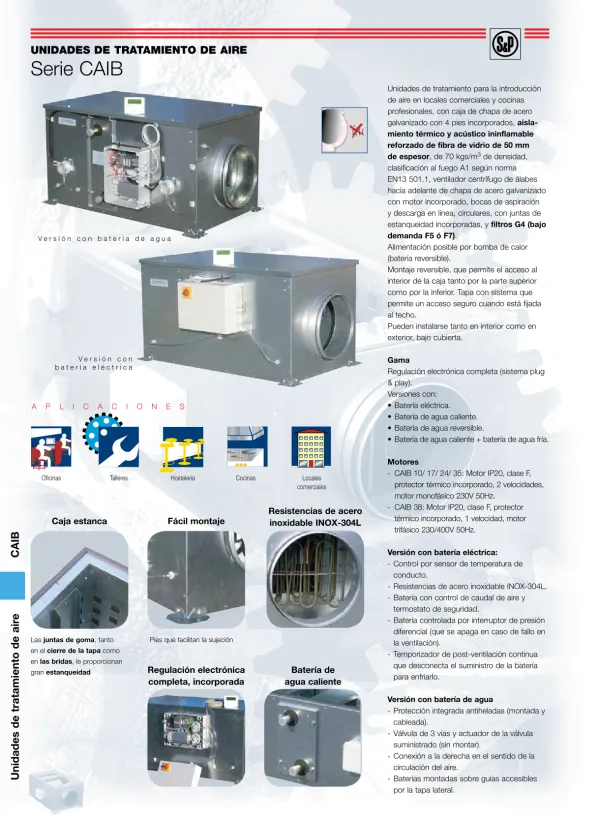 unidades de tratamiento de aire Serie CAIB