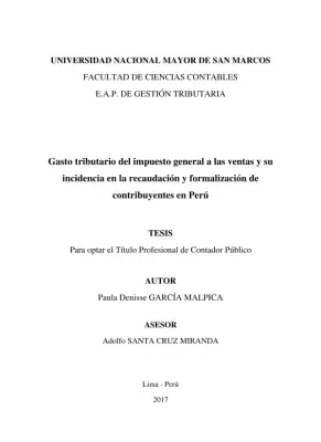 Gasto Tributario IGV en Perú