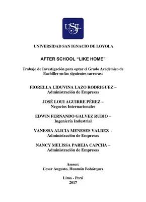 Plan de Negocios After School