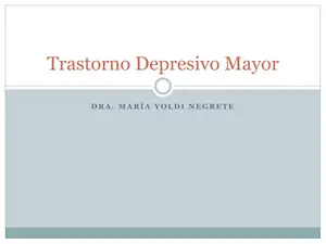 Trastornos Depresivos: DSM-IV-TR