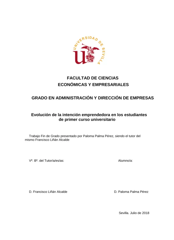Evolución de la intención emprendedora en los estudiantes de primer curso universitario