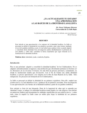 Identidad Lasallista: El 'estado' como clave