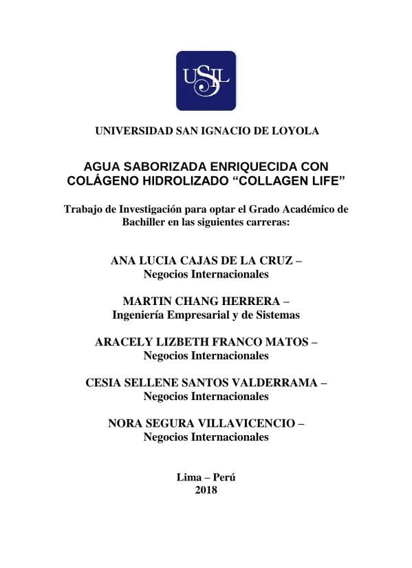 Agua saborizada enriquecida con colágeno hidrolizado “Collagen Life”