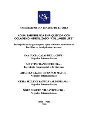 Plan de Negocios: Agua con Colágeno