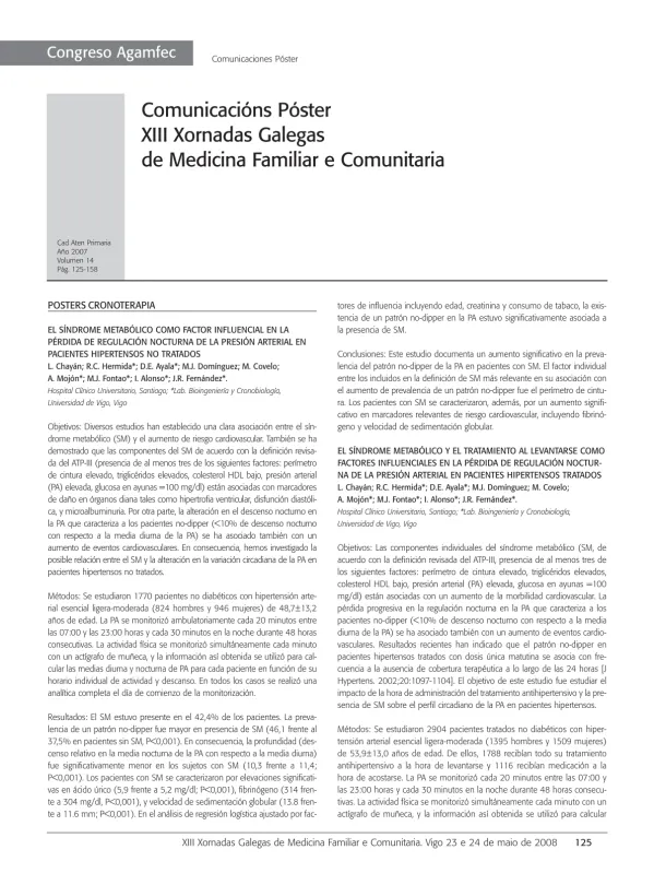 Comunicacións Póster XIII Xornadas Galegas de Medicina Familiar e Comunitaria