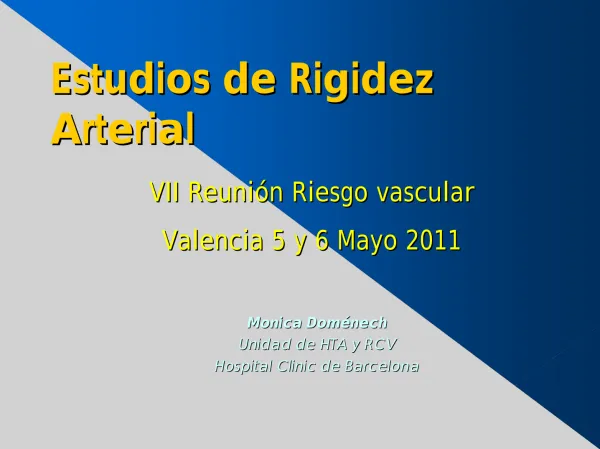 Estudios de Rigidez Arterial