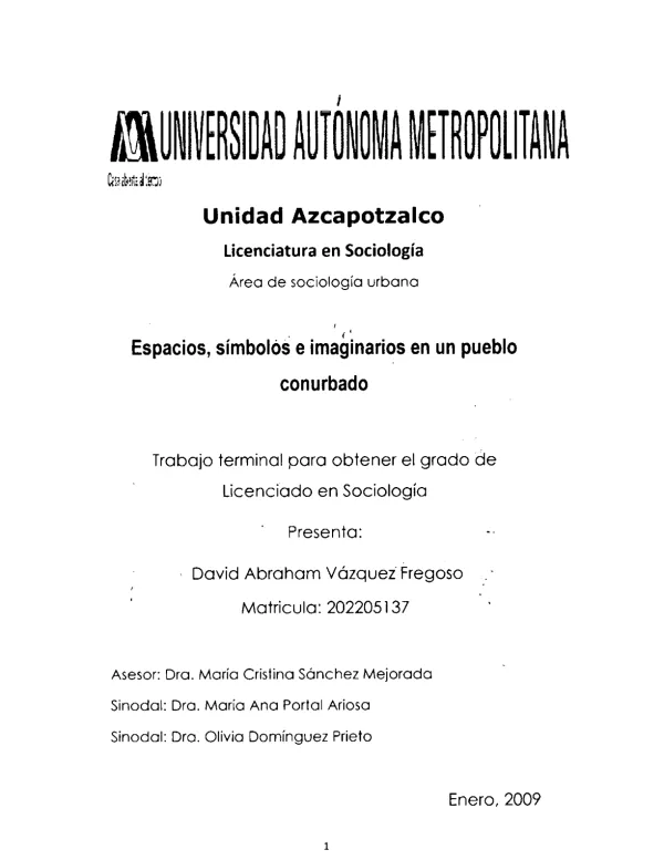 Espacios, símbolos e imaginarios en un pueblo conurbado