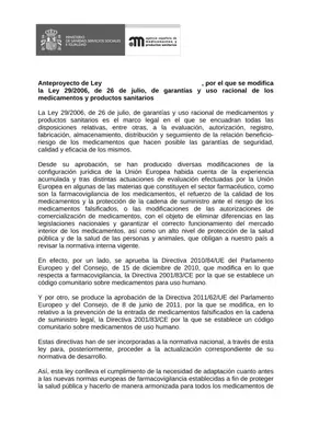 Ley Medicamentos: Farmacovigilancia