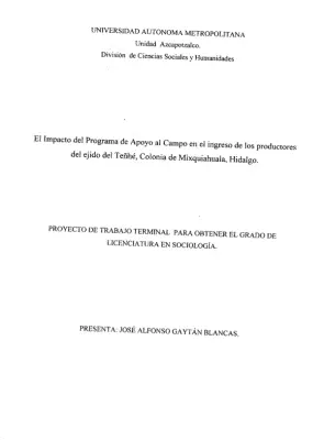 Impacto PROCAMPO: Ingresos en Teñhé