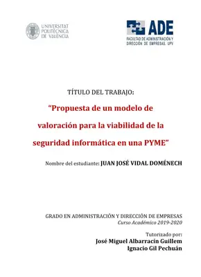 Ciberseguridad PYME: Modelo de Valoración