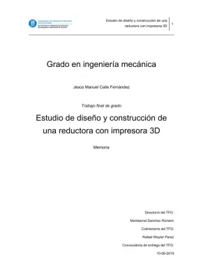 Reductora 3D: Diseño e Impresión
