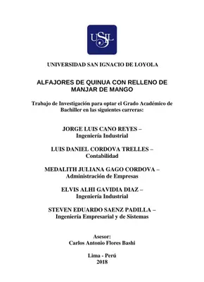 Alfajores de Quinua: Plan de Negocios