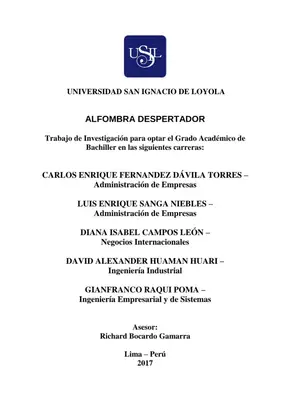 Alfombra Despertador: Plan de Negocios