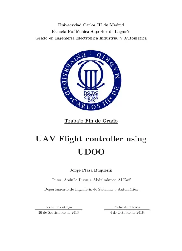 UAV flight controller using UDOO
