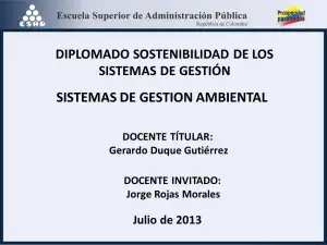 Diplomado: Gestión Medioambiental