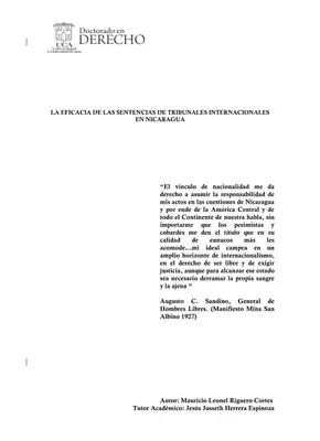 Ejecución de Sentencias Internacionales en Nicaragua