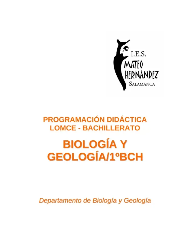 PROGRAMACIÓN DIDÁCTICA LOMCE - BACHILLERATO