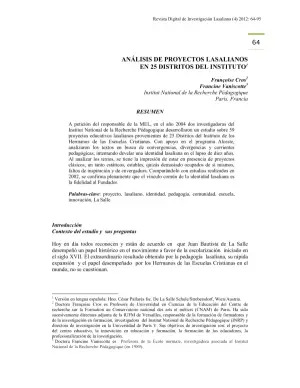 Análisis de Proyectos Lasalianos